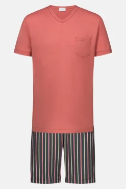 Heren Mey Pyjama's*Kort pak Serie Pure Rose Stripes