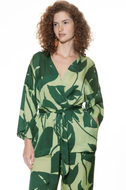 DAMES Mey Bovenstukken*Korte kimono Serie Tropical Leaves