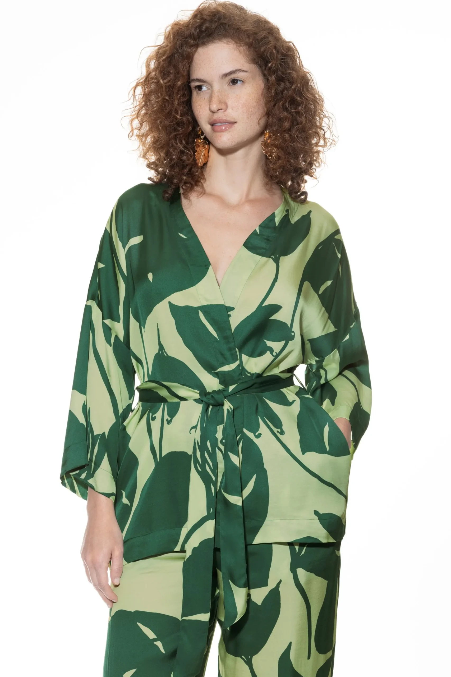 DAMES Mey Bovenstukken*Korte kimono Serie Tropical Leaves