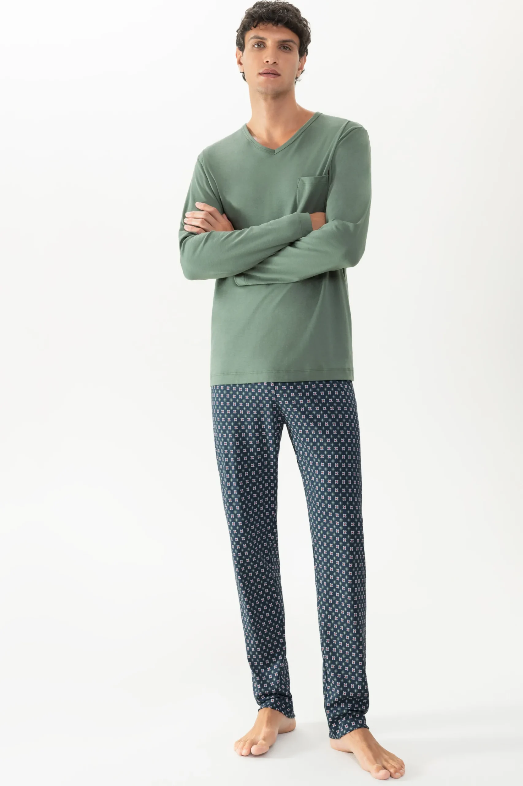 Heren Mey Pyjama's*Pyjama lang Serie Gentlemen Geo